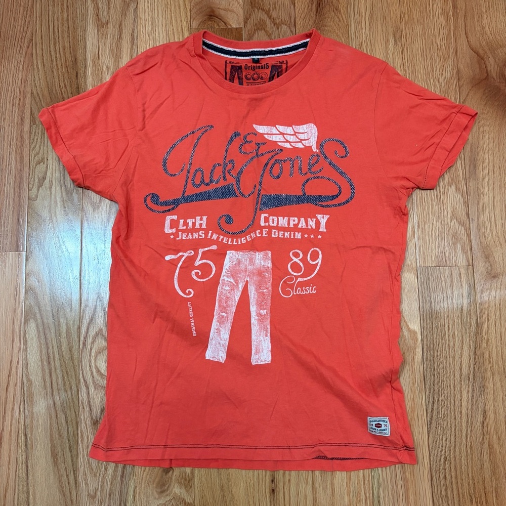 Jack & Jones Orange Graphic T-Shirt